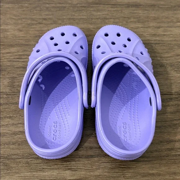 NEW [CROCS] Baya Clogs Slip-On Water Shoes Sandals  in Violet Youth Sz C 10 - Picture 7 of 12